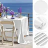White Rectangle Satin Tablecloth, Table Cover, Wedding Party, Baby Shower, Restaurant, Festival Party, Dining Table Decor 3