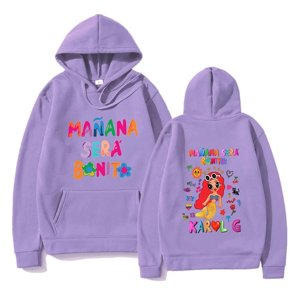 Karoll G Manana Sera Bonito Print Hoodie Female/male Casual Sweatshirt Winter Long Sleeve Clothing Fleece Crewneck Pullovers