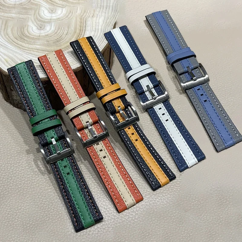 

Ремешок из натуральной кожи для часов Swatch X Blancpain 50 Fathoms Ocean Band 22 мм, универсальный браслет из воловьей кожи для мужчин и женщин
