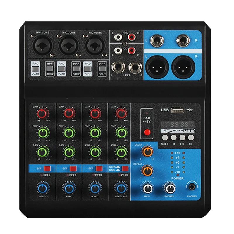 

Portable Mini Audio Mixer 5 Channels For DJ Computer Sound Card Digital Mixing Console Mixer Controller For Studio Recording