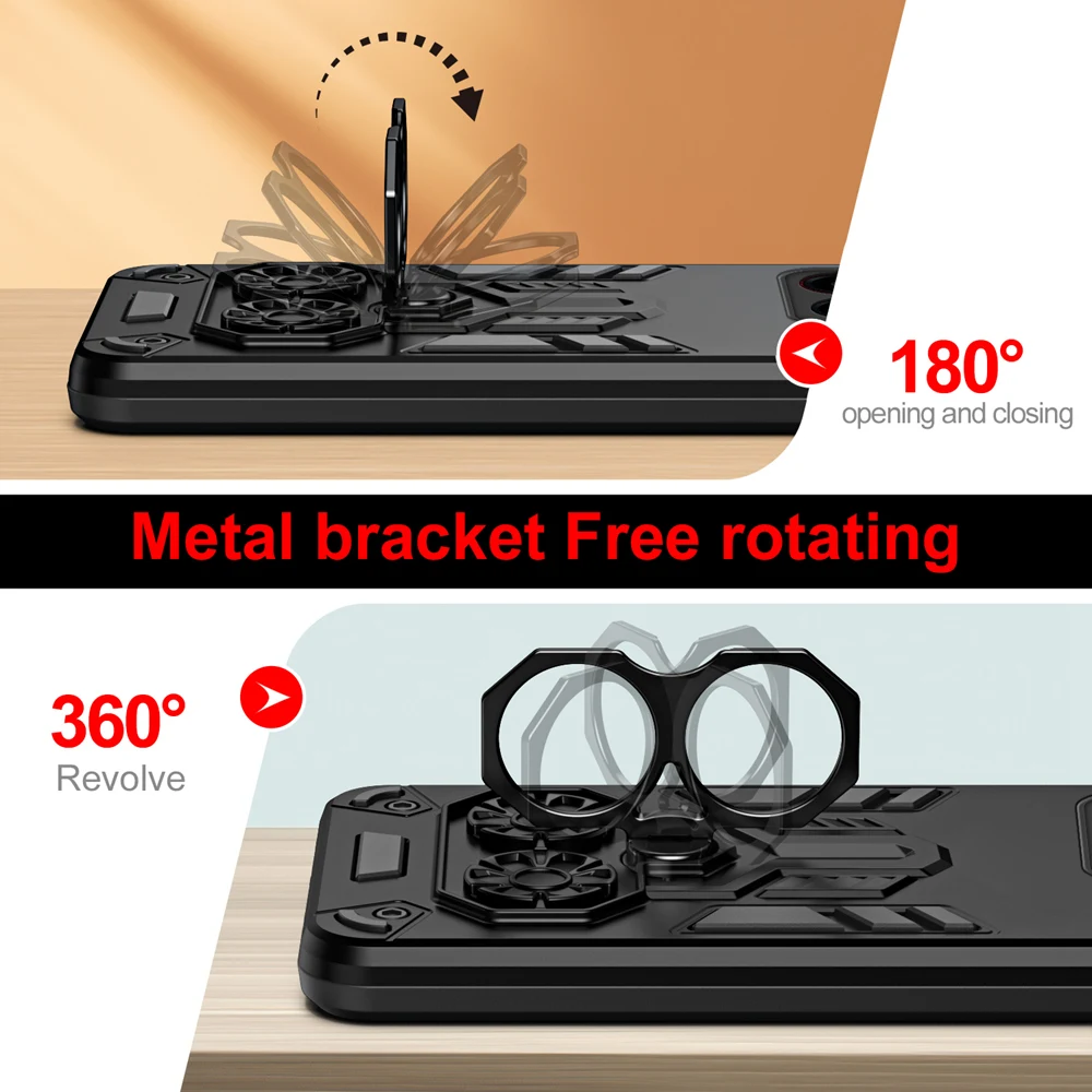 Durable Armor Case with Metal Ring Stand - Enhanced Protection Cover