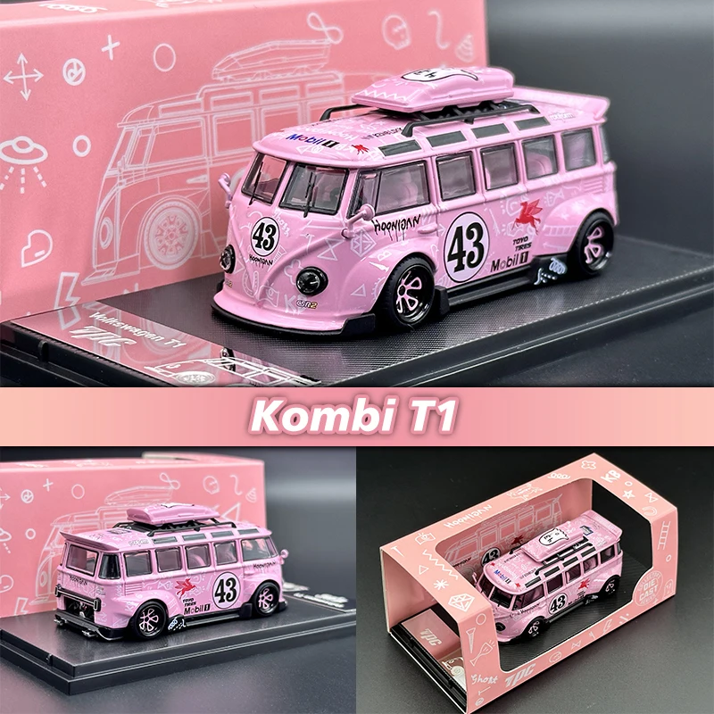 

TPC In Stock 1:64 Kombi T1 Pink Wagon Ken Block Diecast Diorama Car Model Collection Miniature Carros Toys