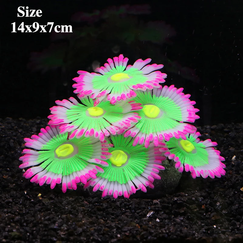 Fish Tank Decorations Silicone Simulated Sea Anemone Night Glow