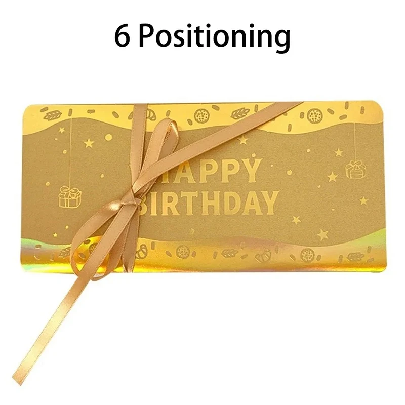 ♥3D Birthday Card with Money Holder | Golden Cake Design Greeting Card for Gift Giving