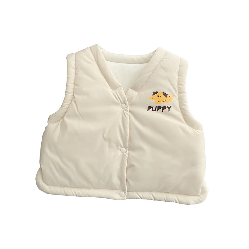 Winter New in Kids Baby Girls Boys Thicken Warm Cartoon Modeling Outwear , Infant Toddler Letter Cute Clothing Vest 0-3Y