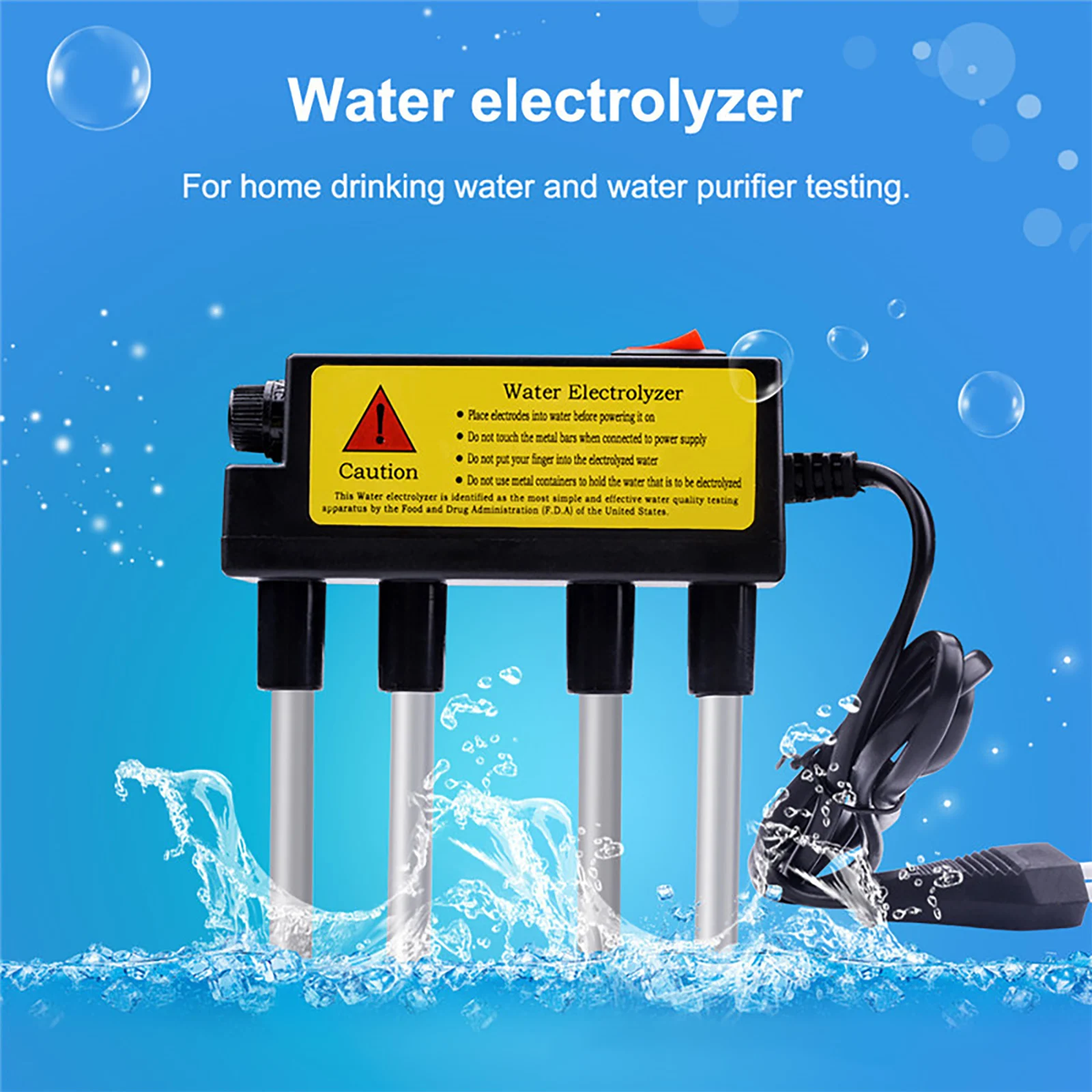 Water Quality Tester Aquariums Electrolyzer Test Tool with PH Meter for Aquarium Water Quality Test Kit
