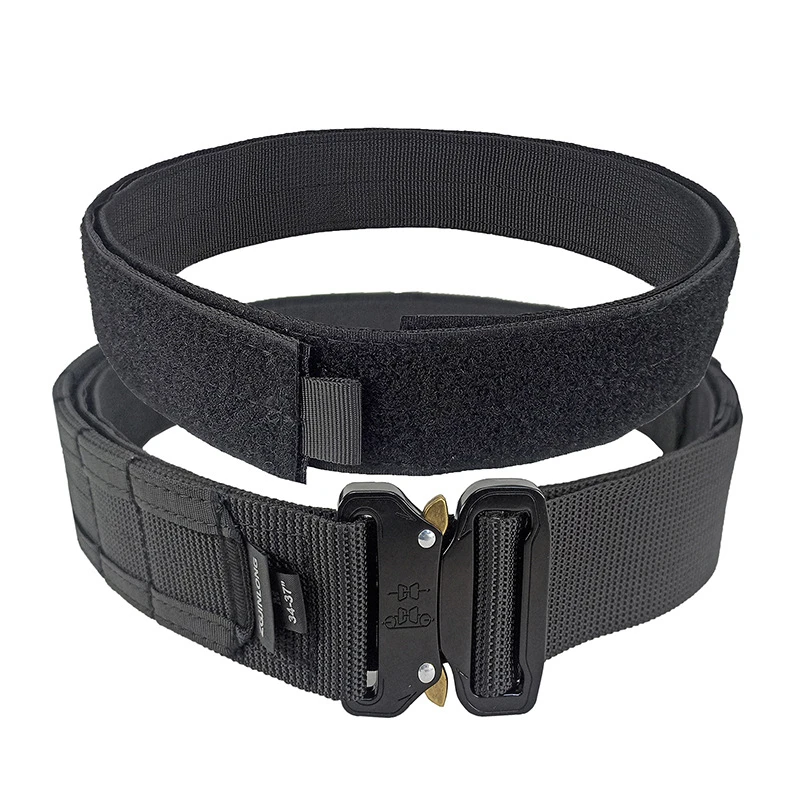 Men Tactical Belt 5cm Metal Buckle Quick Release Laser Cut MOLLE Combat Two in One Battle Belt Inner