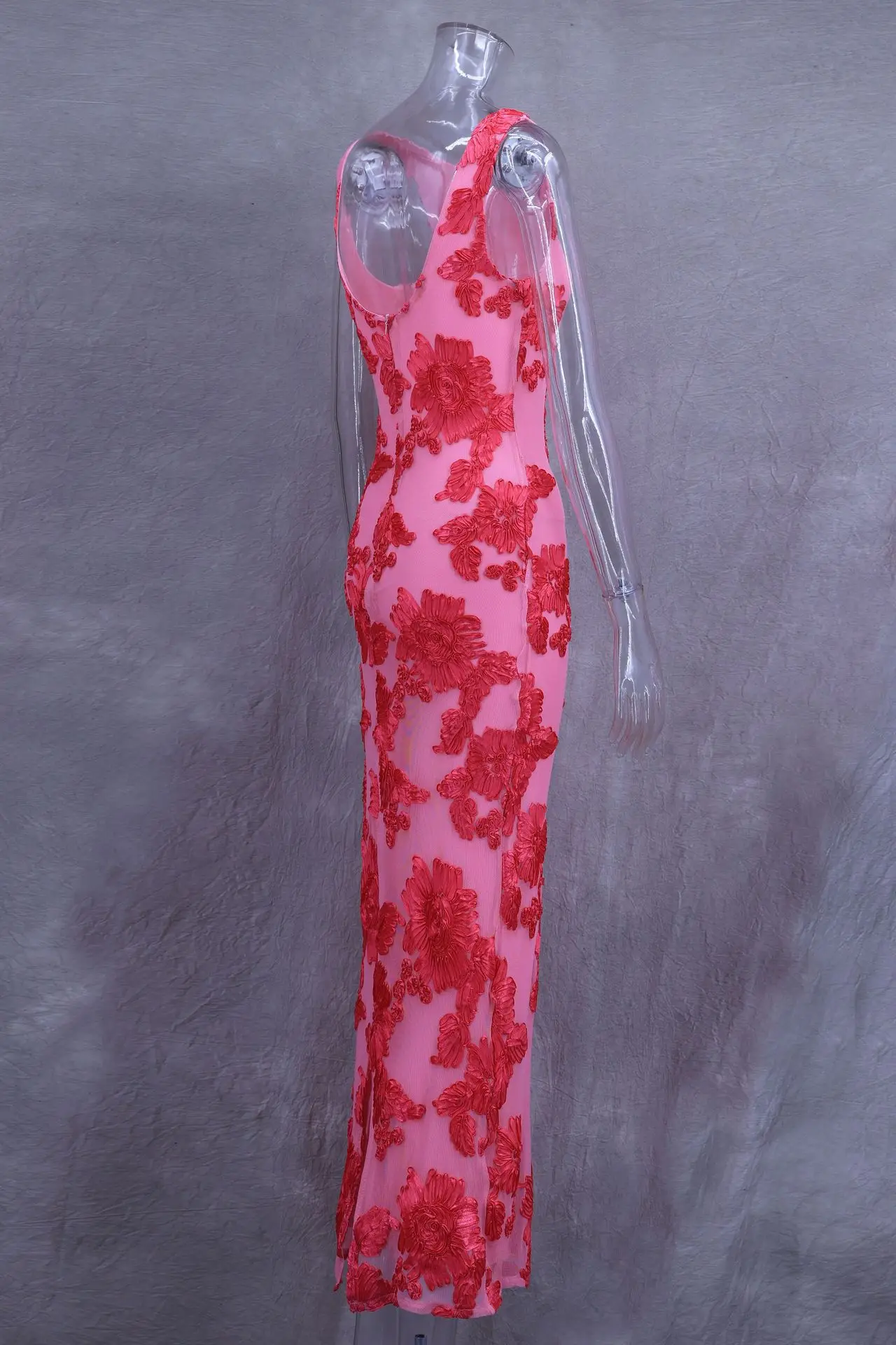 Autumn Printed Female Long Dress Patchwork Sleeveless Slim Elegant Party Dress Contrast Beach Clothes Women's Dress
