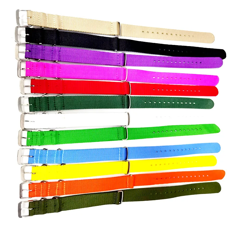 

New 1Pcs High Quality 20MM Nylon Watch Band NATO Straps Waterproof Watch Strap - 12 Color Available