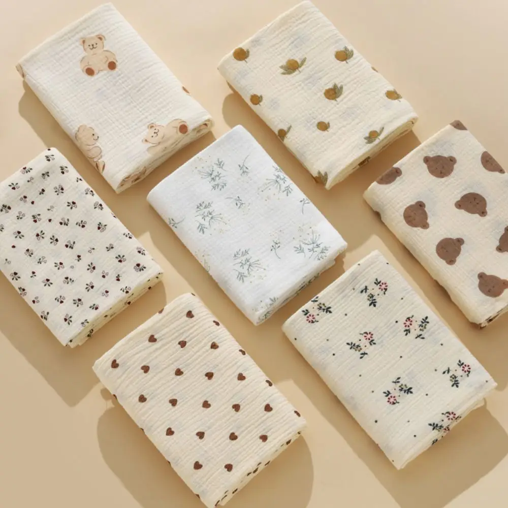 Cotton Baby Blanket Breathable Soft Cover Blanket for Infant Thickened Bear Printed Nap Sleeping Rug Dormitory