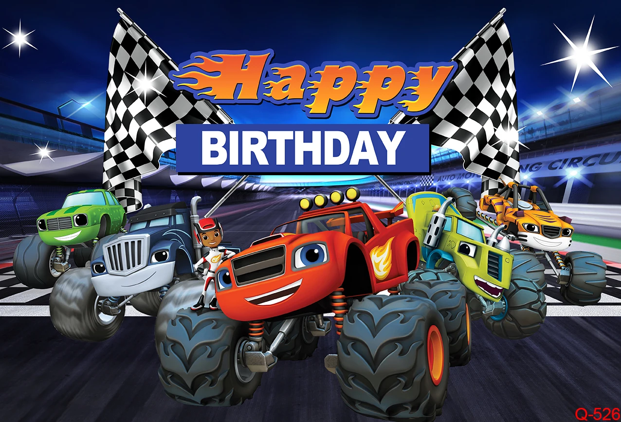 Quente Dos Desenhos Animados Blaze Monster Machines Festa Foto Fundo Blaze  Carros Coloridos Papel De Parede Feliz Aniversário Chá De Fraldas Backdrops  - Panos De Fundo Para Festas - AliExpress