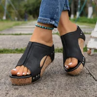 Sandales pour femmes 2026 – Nouveauté été – Sandales rétro à talons hauts – Sandales décontractées à bout ouvert et compensées – Sandales de créateur – Sandalias De Mujer 5