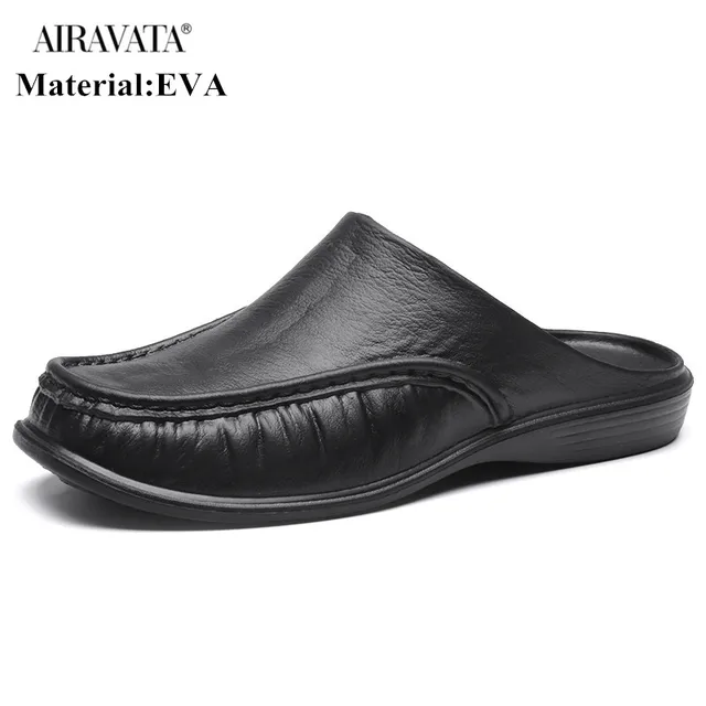 Sandals Men's Fashion Clogs Beach Shoes Breathable Flats Home Leisure Slippers Water Shoes Black