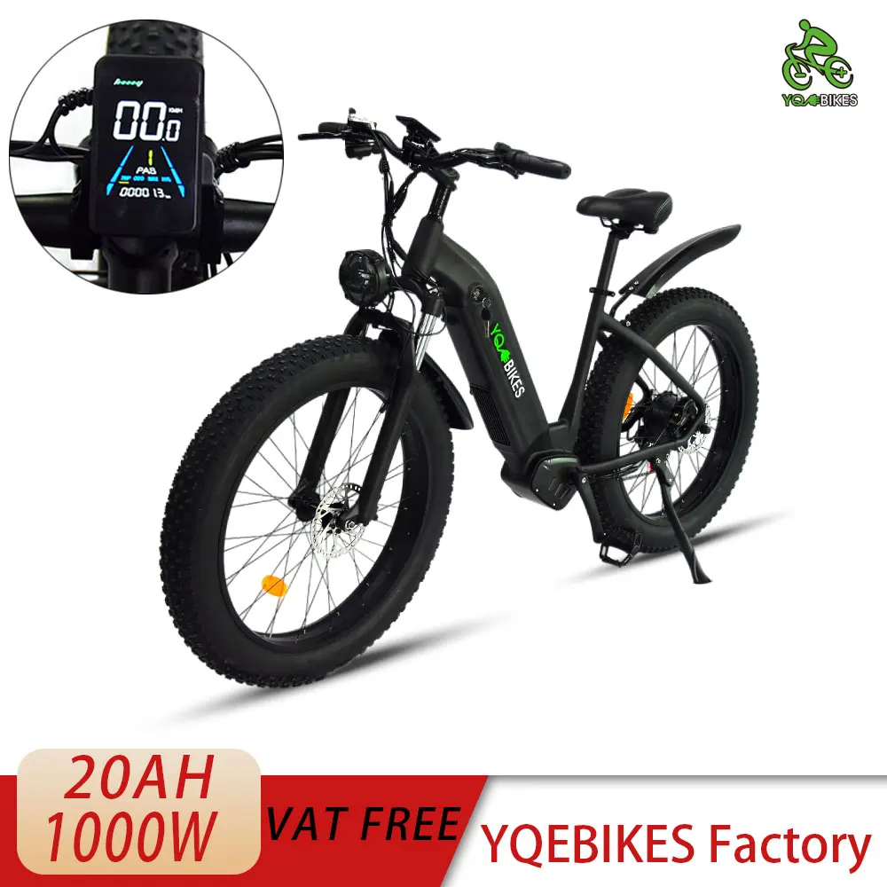 Nuova Bicicletta Elettrica 1000W Mountain Fat Bike 90Km Bicicletta Elettrica Adulto 26*4.0 Pneumatici Grassi Neve E-Bike Mtb Bici Elettrica Fuoristrad