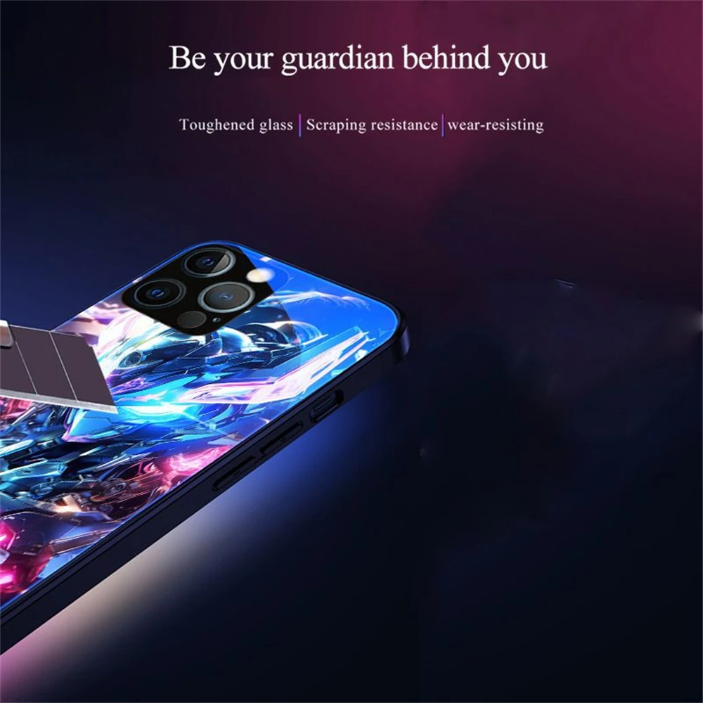 Super coole „The Warriors Of Mech Design“ LED-Leucht-Handyhülle für iPhone Air 17 16 E 15 14 13 12 11 Pro Max Plus – Detail 18