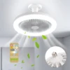 30w Ceiling Fan with Lighting Lamp E27 Converter Base with Remote Control Manual Switch for Bedroom Living Home Silent Ac85-265v 1