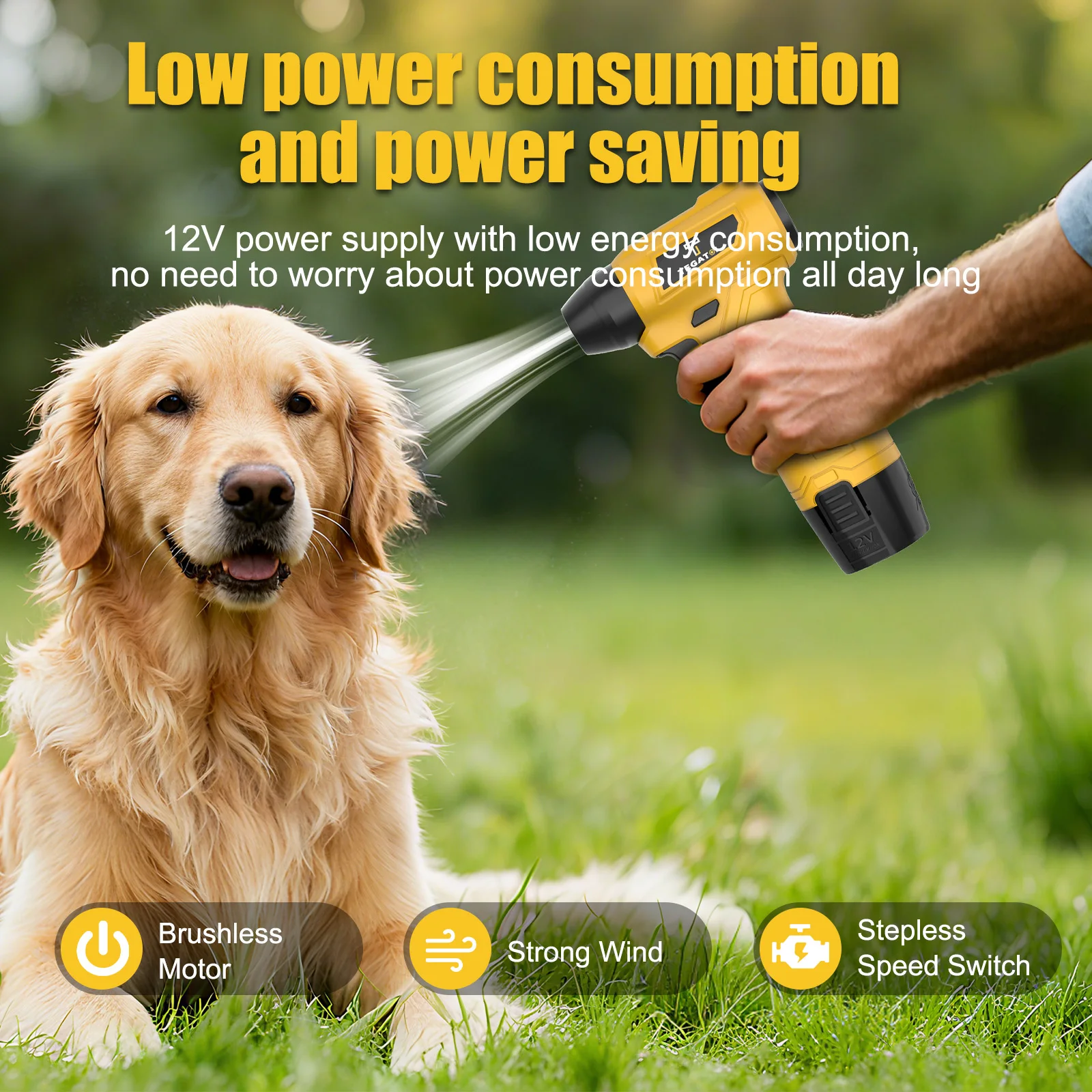 Powerful Turbo Blower Multifunctional Handheld leaf Dust and Snow Removal Tool Cordless Powerful Blower Battery * 2