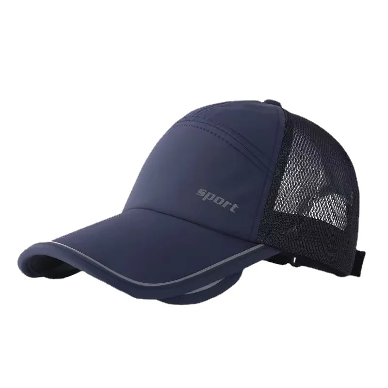Men Summer Sun-Visor Hat UV Outdoor Breathable Sports Fishing Baseball Cap Male Large Brim Sunshade Trucker Headwear Gentlemen 6