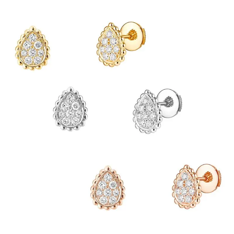 

French Luxury Brand Jewelry High Quality 925 Silver Serpent Bohème Diamond Stud Earrings For Women Charming Gift Of Wedding