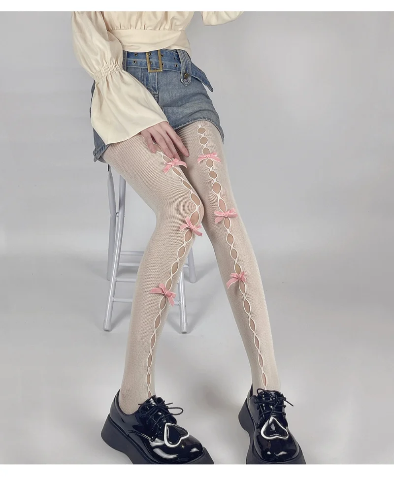JK Lolita Sweet Girls Tight Pantyhose 3D Sexy Lace Women Tights