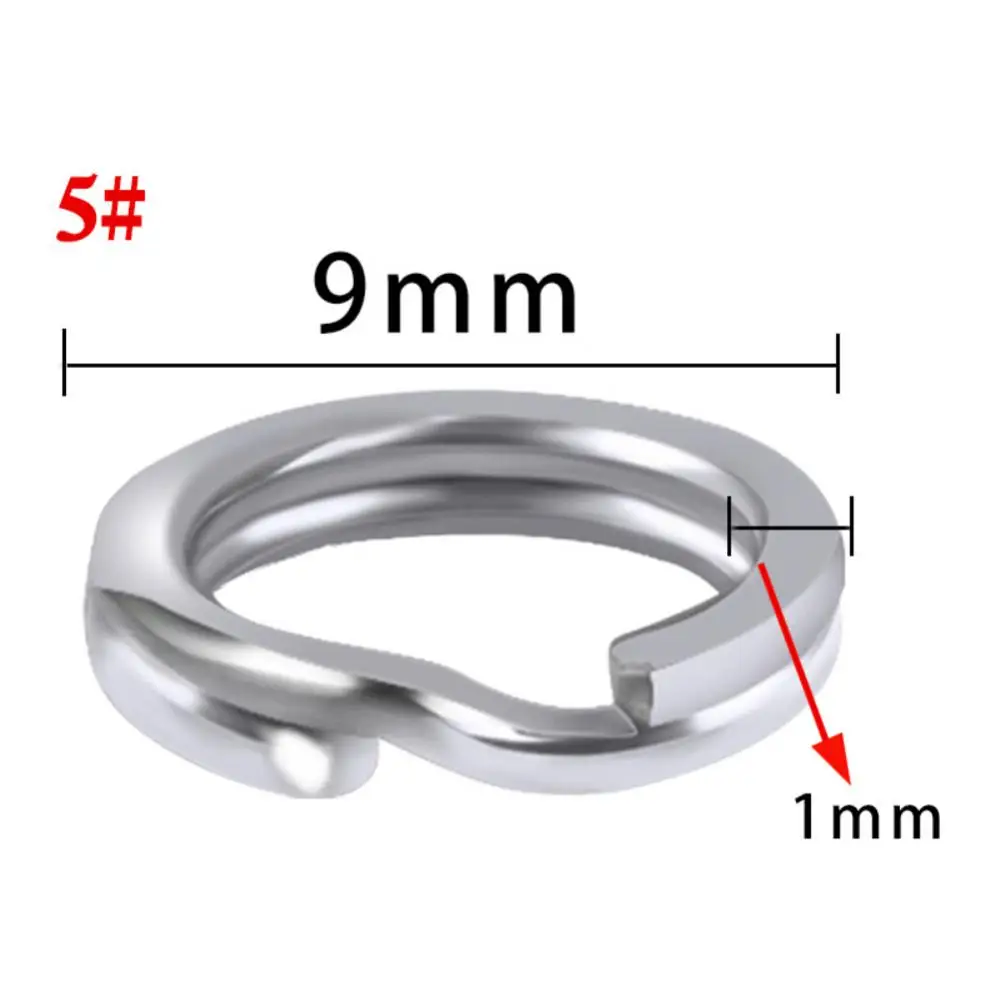 100 or 50 pcs Stainless Steel Split Ring Fishing Double Oval Split