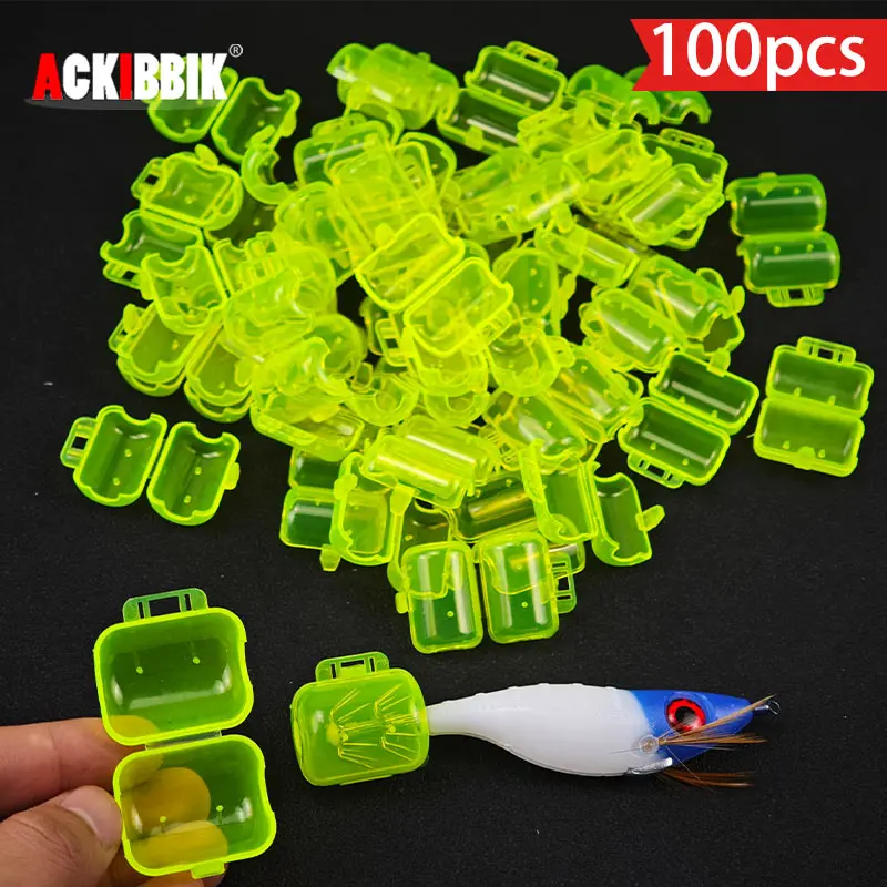 Lot de 100 protections d'hameçons pour leurres calmar - Coques de protection pour pêche aux céphalopodes