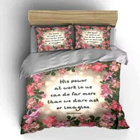 Ensemble d'inspiration florale pour la réflexion, décoration de chambre pour enfants et adultes, magnifique ensemble de literie trois pièces en cadeau 6