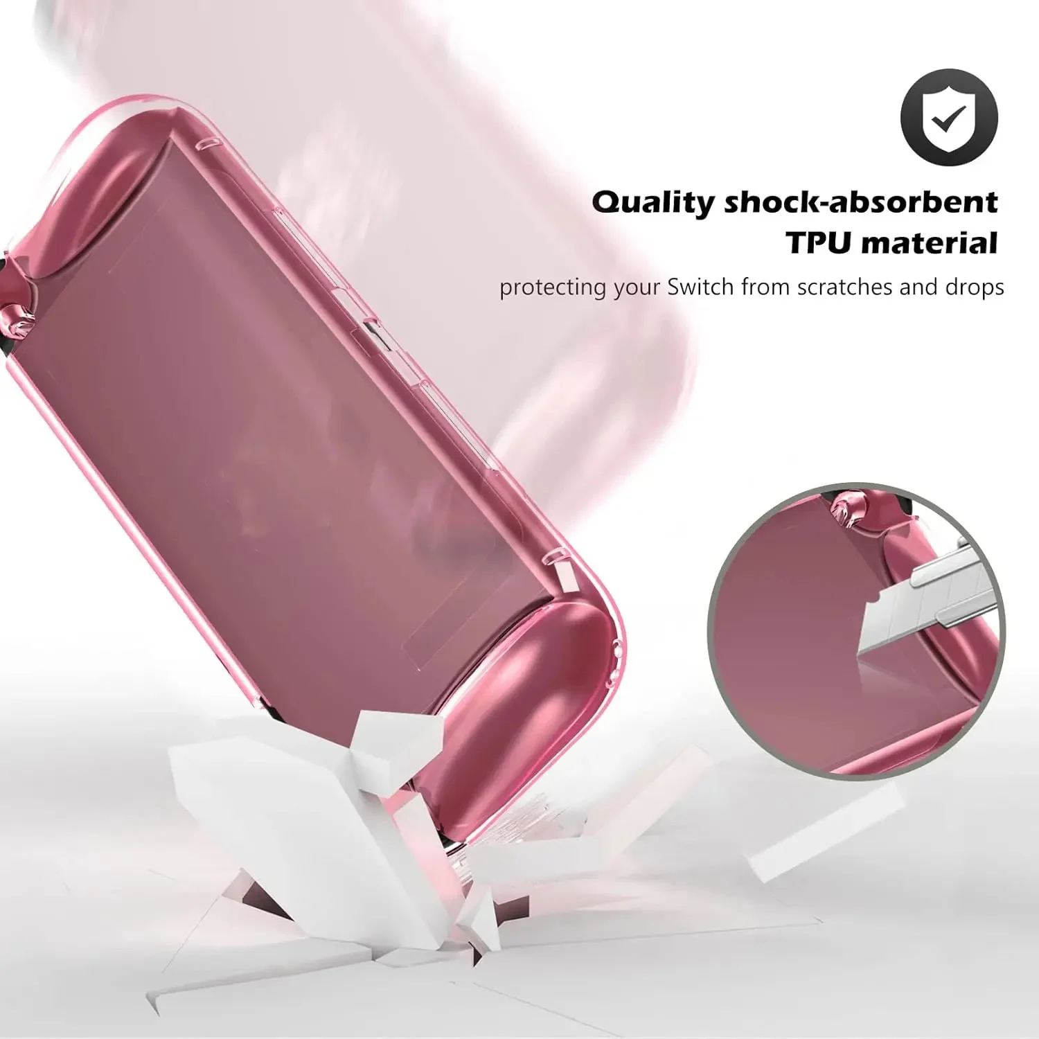 Clear Protective Case with Ergonomic Grip and Shock-Absorption