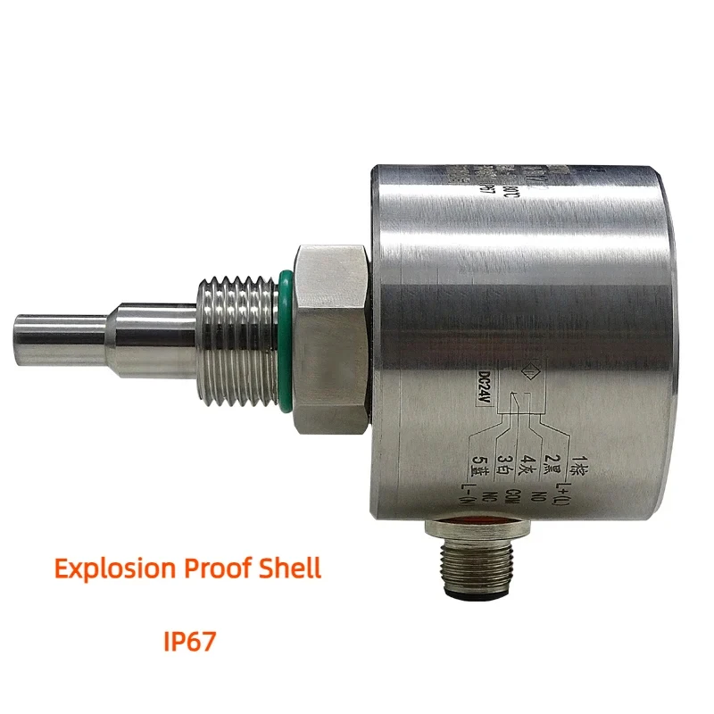 Industrial Stainless Steel Thermal Mass Flow Switch for Water and Oil Adjustable