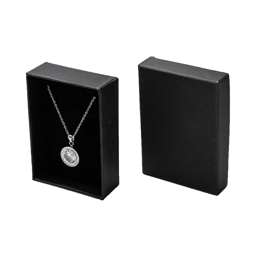 PandaHall 60 Stück Rechteckige Karton-Halskettenboxen mit Schwamm 9x6,5x2,8cm in Schwarz und Weiß für Schmuckpräsentation Geschenkverpackung – Detail 9