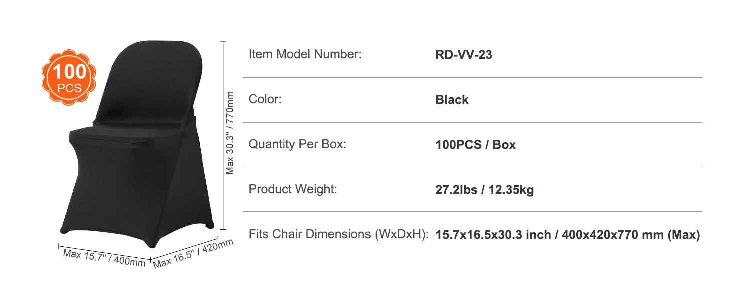 100 pack chair covers