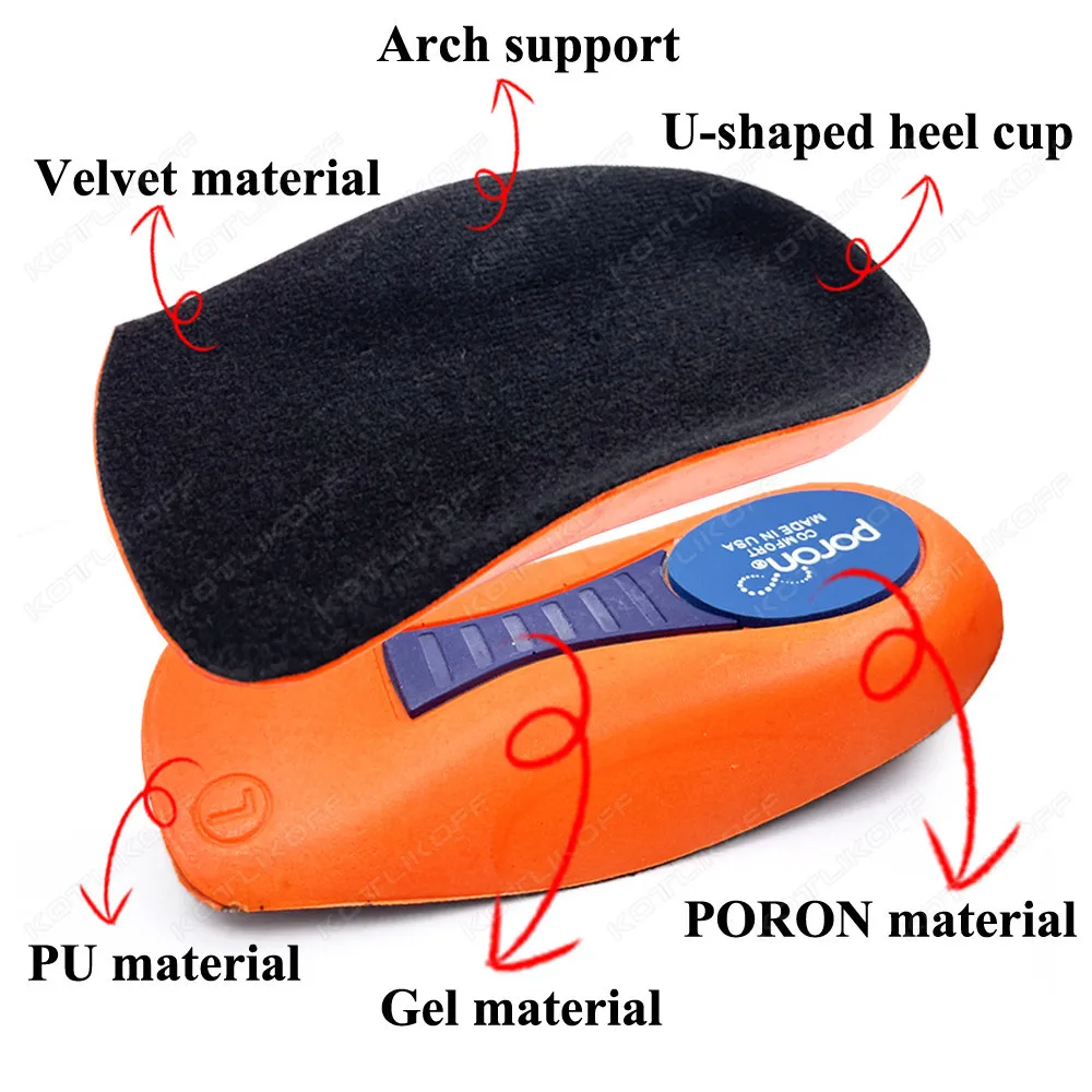 Orthopedic Insoles For Plantar Fasciitis Pain Relief Heel Pad Sports Running Soft Elastic Shock Absorption
