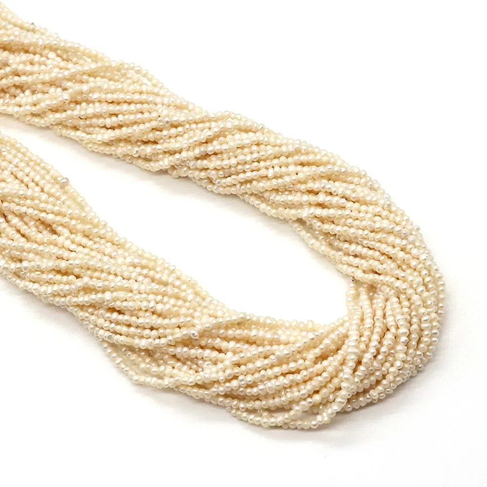 Natural Freshwater Pearl Flat Round Irregular Beads 1.8-3mm Charm DIY Fashion Jewelry Necklace Earrings Bracelet Accessories