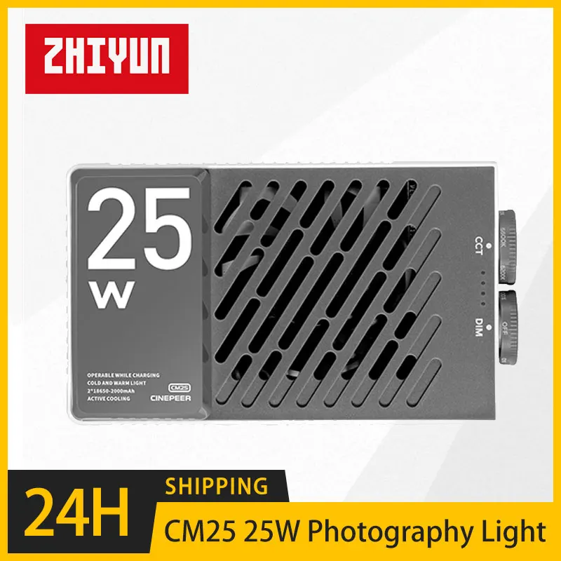 

ZHIYUN CM25 25W Pocket Photography LED light Studio Video Fill Light 2700K-6200K for Live Streaming Photography lamp