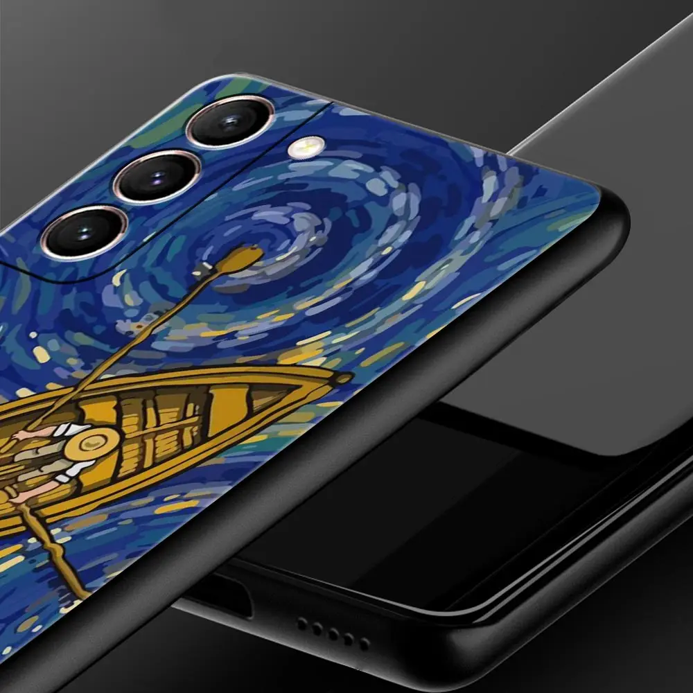 Van Gogh Starry Night Aesthetic Phone Case - Black Cover