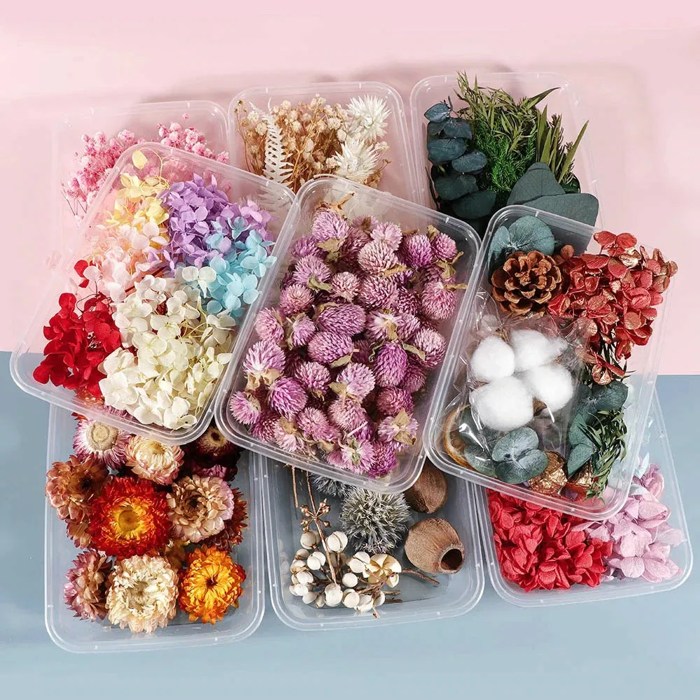 

1 Box Real Natural Dried Flower for DIY Craft Colorful Decorative Dried Flowers for Soap Candle Scrapbooking DIY Resin Crafts
