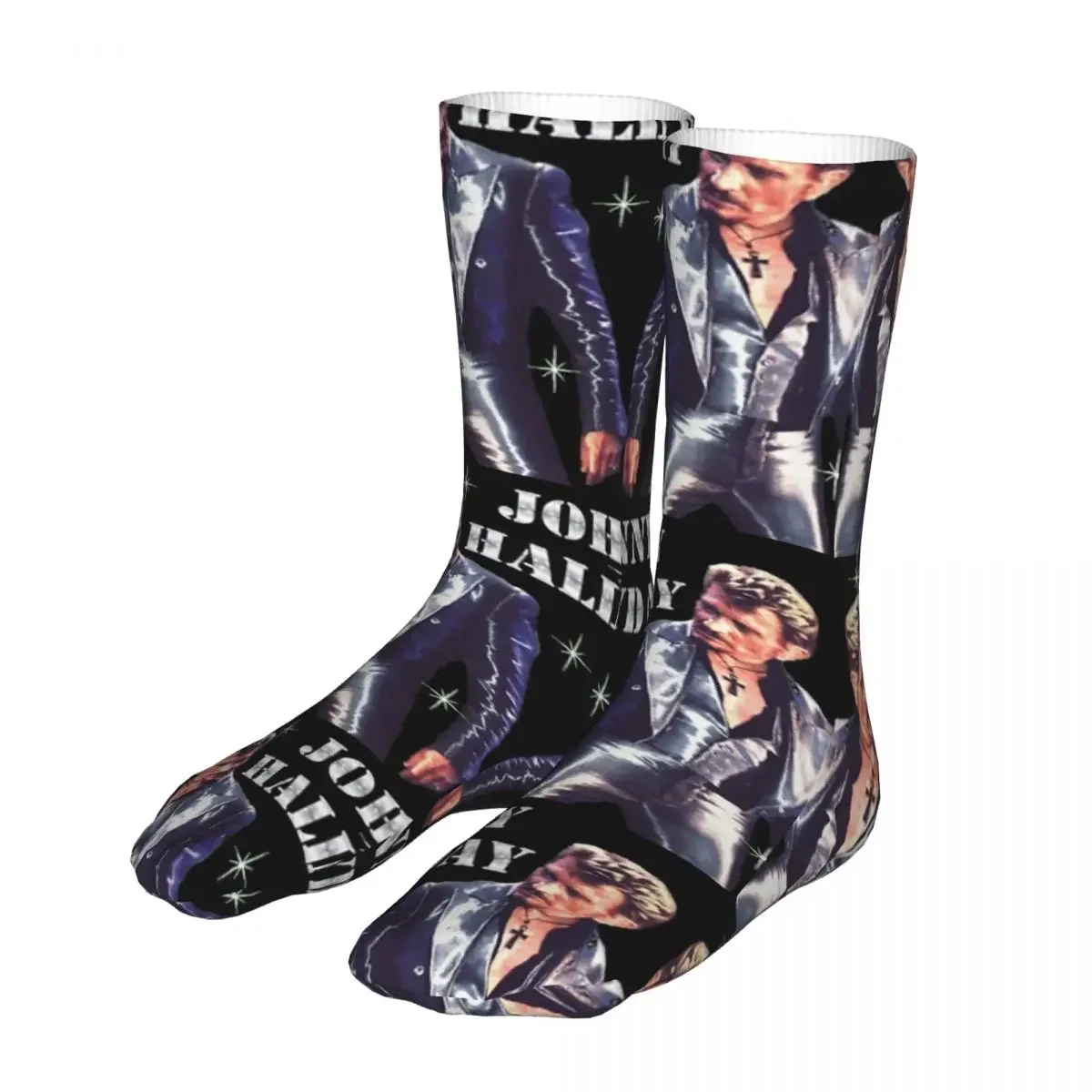 

Johnny Hallyday Rock Socks Men Women Polyester Funny Happy Socks Novelty Spring Summer Autumn Winter Stockings Gift