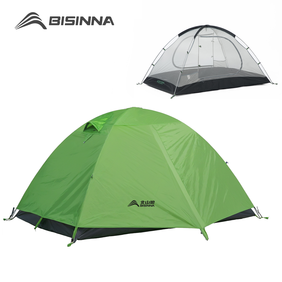 BISINNA Camping Tent 2 Persons Portable Waterproof Backpacking Tent Double-layer Outdoor Hiking Travel Camping Equipment