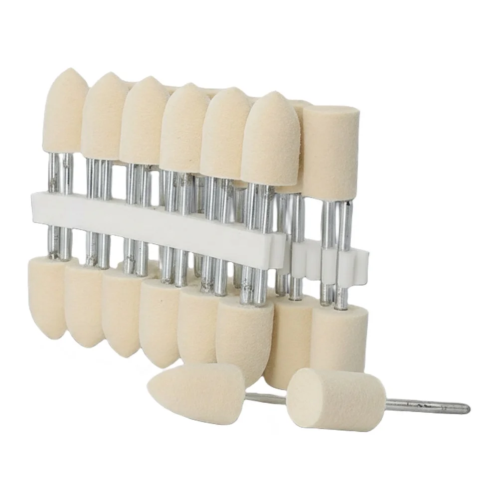 12 Stück Wollfilz-Polierköpfe 20mm Schleifbohrer-Set für Bohrmaschinen-Rotationswerkzeuge Zubehör 2,35 mm Schaft – Detail 8