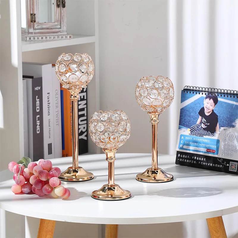 Candle Holders Wedding venue floral arrangements hotel window decorations home wedding props gold-colored wrought iron