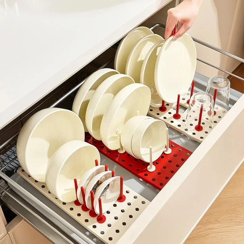 Multi-Functional Telescopic Kitchen Organizer & Space-Saving Dish Drying Rack