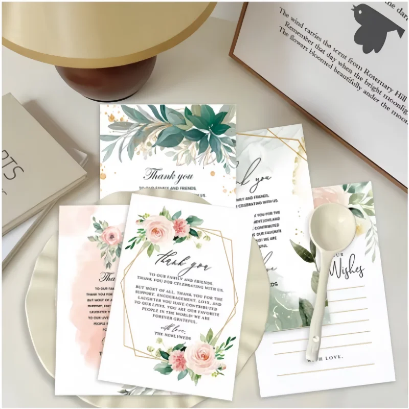 50pcs Wedding Appreciation Cards Wedding Ceremony Decorations Party Decorations Birthday Celebration Event Decoration Cards