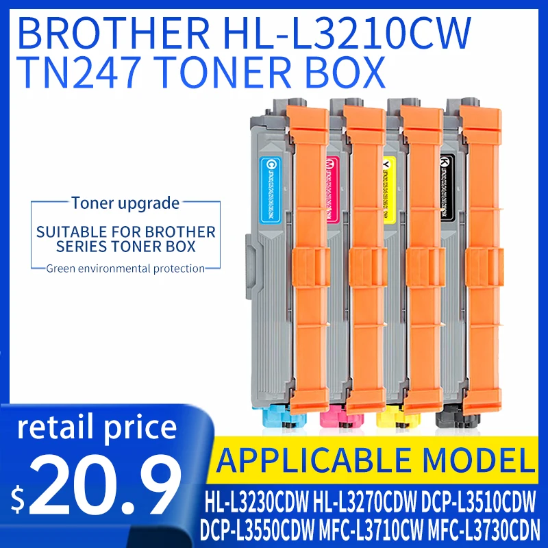 Per Dcp-L3550Cdw Toner Tn247 Hl-L3210Cw Hl-L3230Cdw Hl-L3270Cdw Dcp-L3510Cdw Dcp-L3550Cdw Mfc-L3710Cw Mfc-L3730Cdn