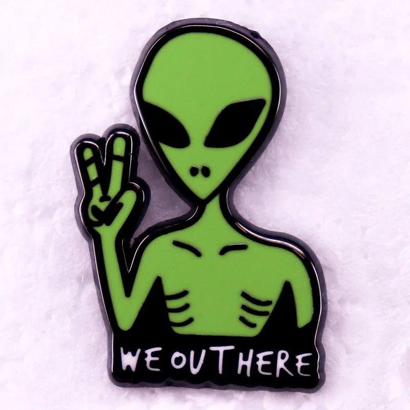 

Let's Get Out Of Here. Enamel Pins Alien Escape From Earth Collect Badge Jewelry Adorn Backpack Hat Collar Brooches
