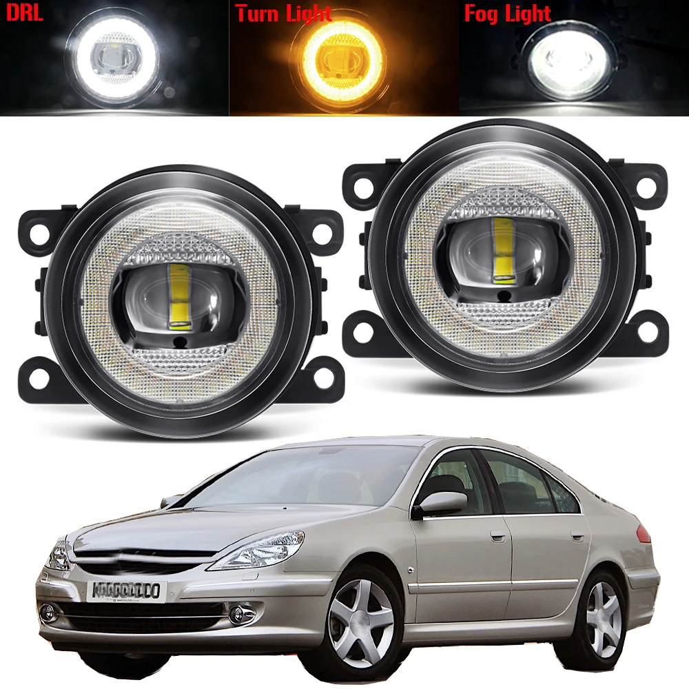 

2X30 Вт ангельские глазки Противотуманные фары в сборе светодиодный противотуманные указатели поворота дневные ходовые огни ДХО для Peugeot 607 (9D, 9U) седан 2000-2006
