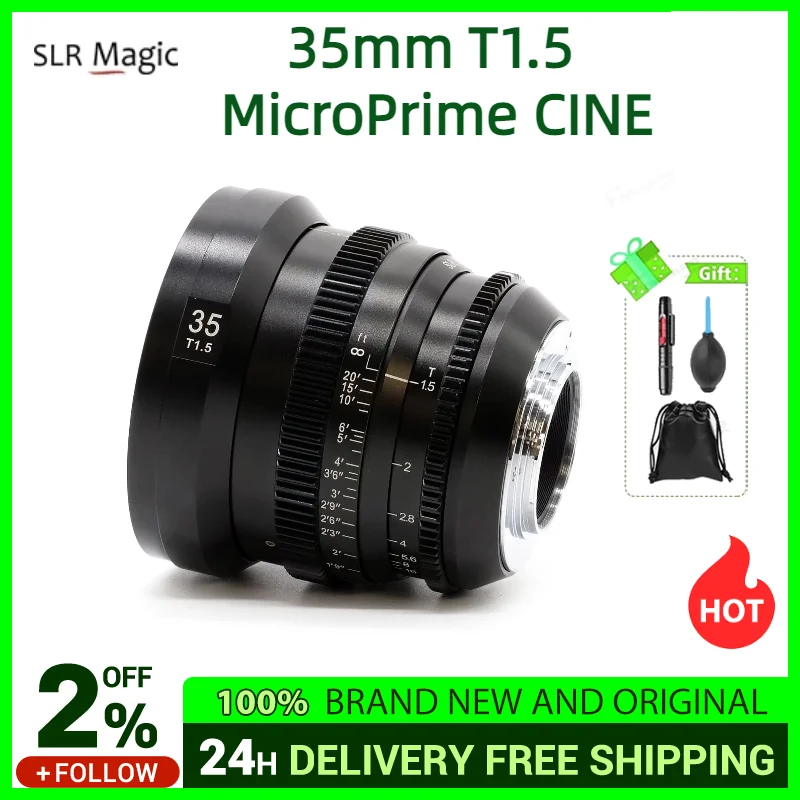 SLR 매직 마이크로프라임 시네 렌즈, 망원 시네마 앰프 프라임 렌즈, 수동 초점, M43 MFT용, 35mm T1.5