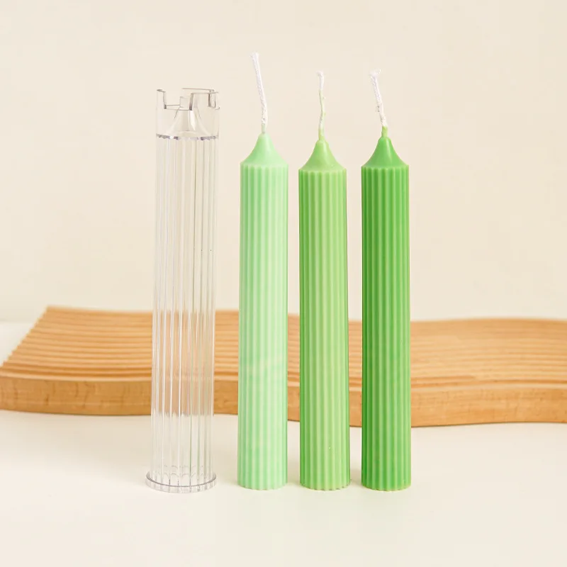Gear Peaked Cylindrical Rod Candle Mold Diy Pinstripe Cylindrical Candle Making Supplies Acrylic Pc Plastic Mold Kit Home Decor