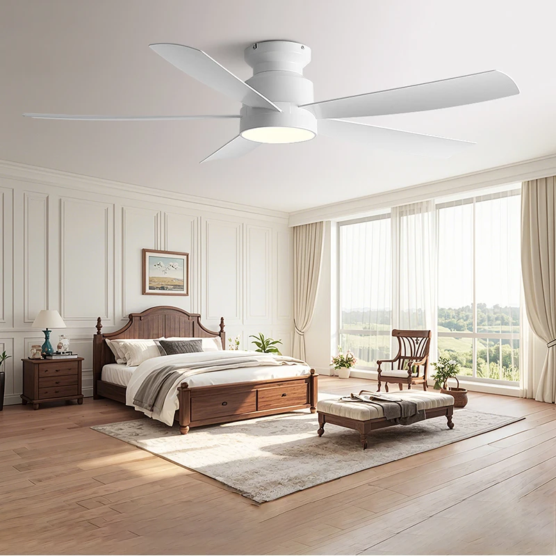 Ceiling Fan Light Fixture Five Blades Powerful Airflow Easy To Install Low Noise