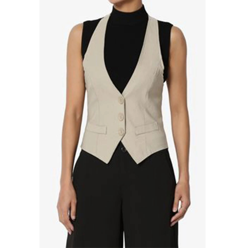 

Korean Dongdaemun 2023 Winter Jackets for Women 2023 New Style Women's Vest Serge Elegant Casual Solid Color Single Breasted Eam
