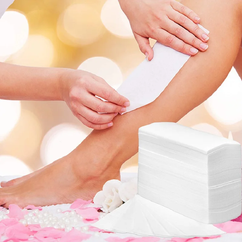 100 PCs Hair Removal Wax Paper For Women & Men Nonwoven Wax Strip Paper Roll High Quality Body Leg Arm Lip Hair Removal Epilator 2